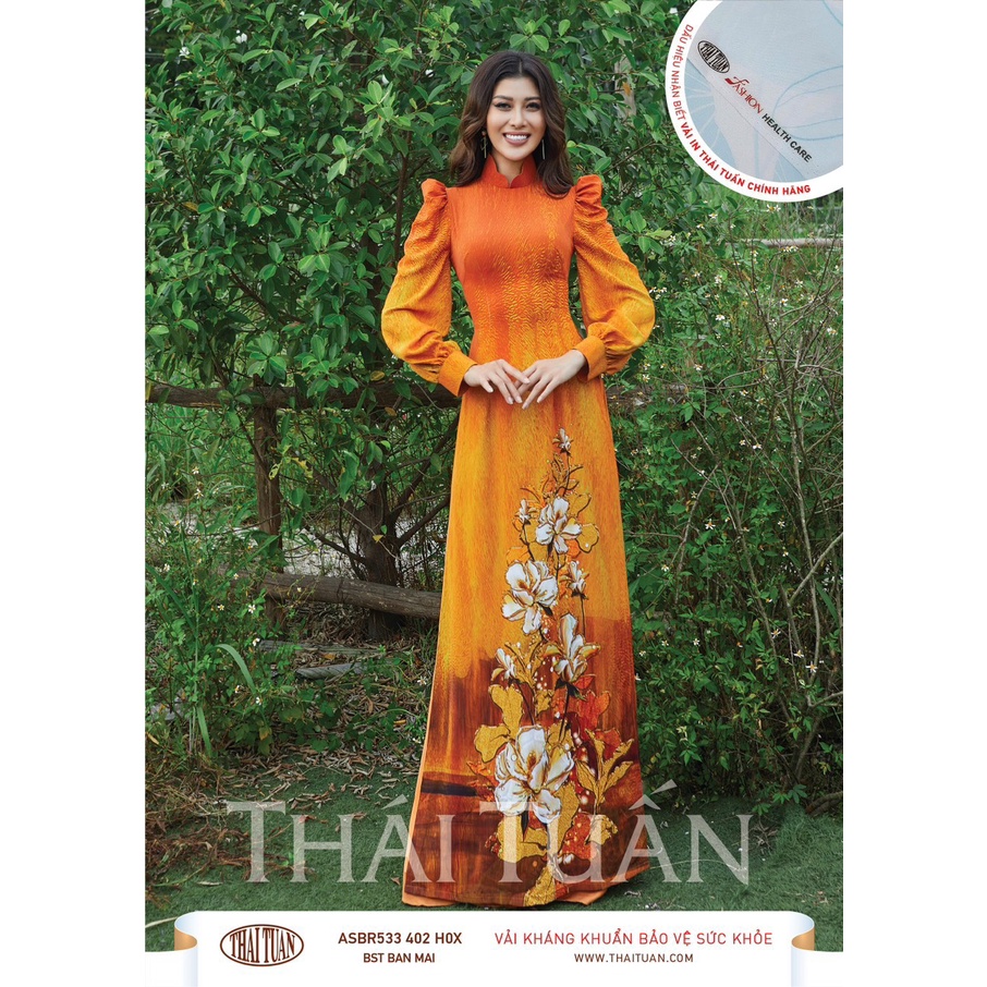 Vái áo dài thái tuấn thiết kế