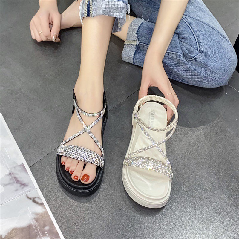 Dép sandal nữ quai đá phối dây chéo hàng quảng châu cực xinh mã K512