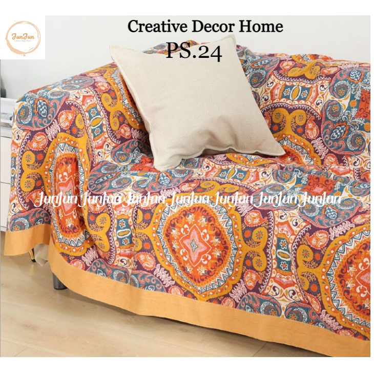 H15_Phủ Khăn Thảm Chăn Sofa Chất liệu Vải Xô Sợi Organic - Dòng cao cấp