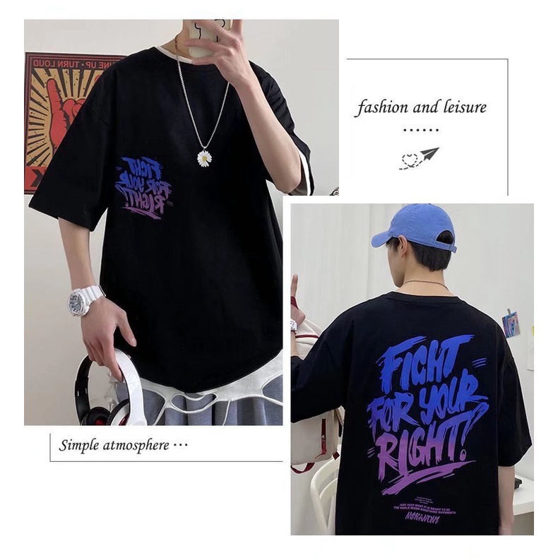 Áo Thun FIGHT FOR YOUR RIGHT Nam Nữ Unisex Form Rộng Tay Lỡ| Trending xu hướng| Titibi Shop
