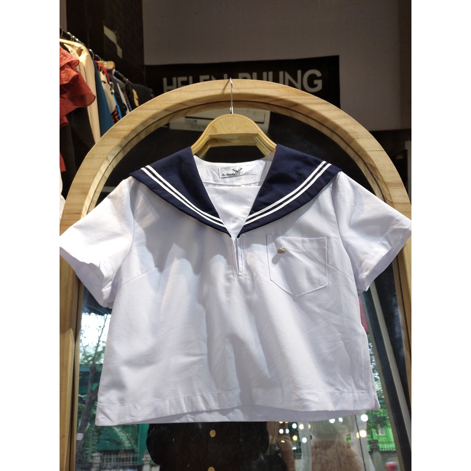 Áo croptop phong cách thủy thủ phong cách