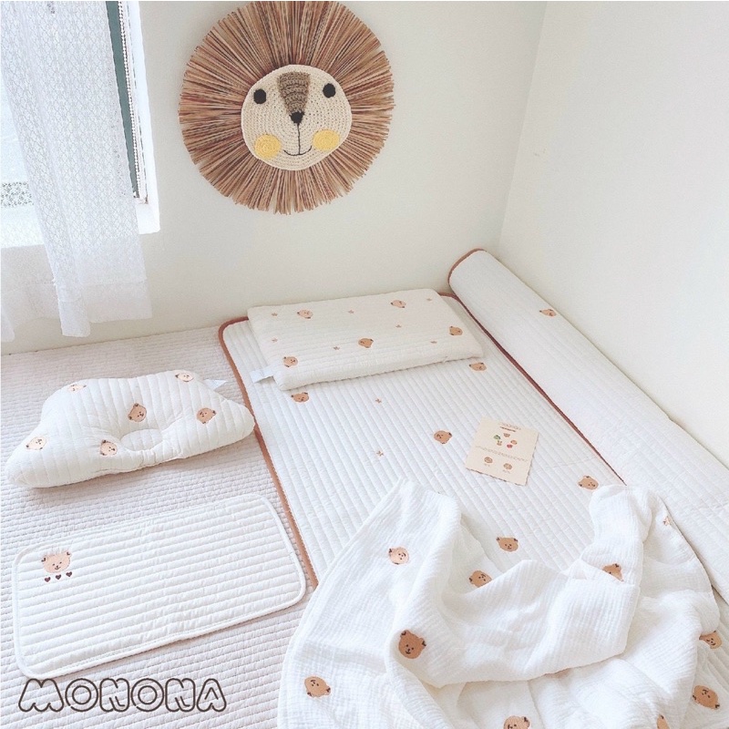Thảm điều hòa kiêm chống thấm cho bé Monona, thoáng mát, mềm mại, tiện lợi kích thước 60*120cm/ 50*70cm