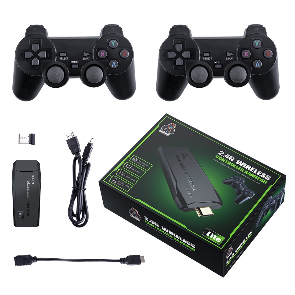 Máy Chơi Game Điện Tử 4 Nút Game Stick HDMI 3000+/10000+ Trò Chơi, Kết nối HDMI, 4K kết nối với ti vi，32GB/64GB