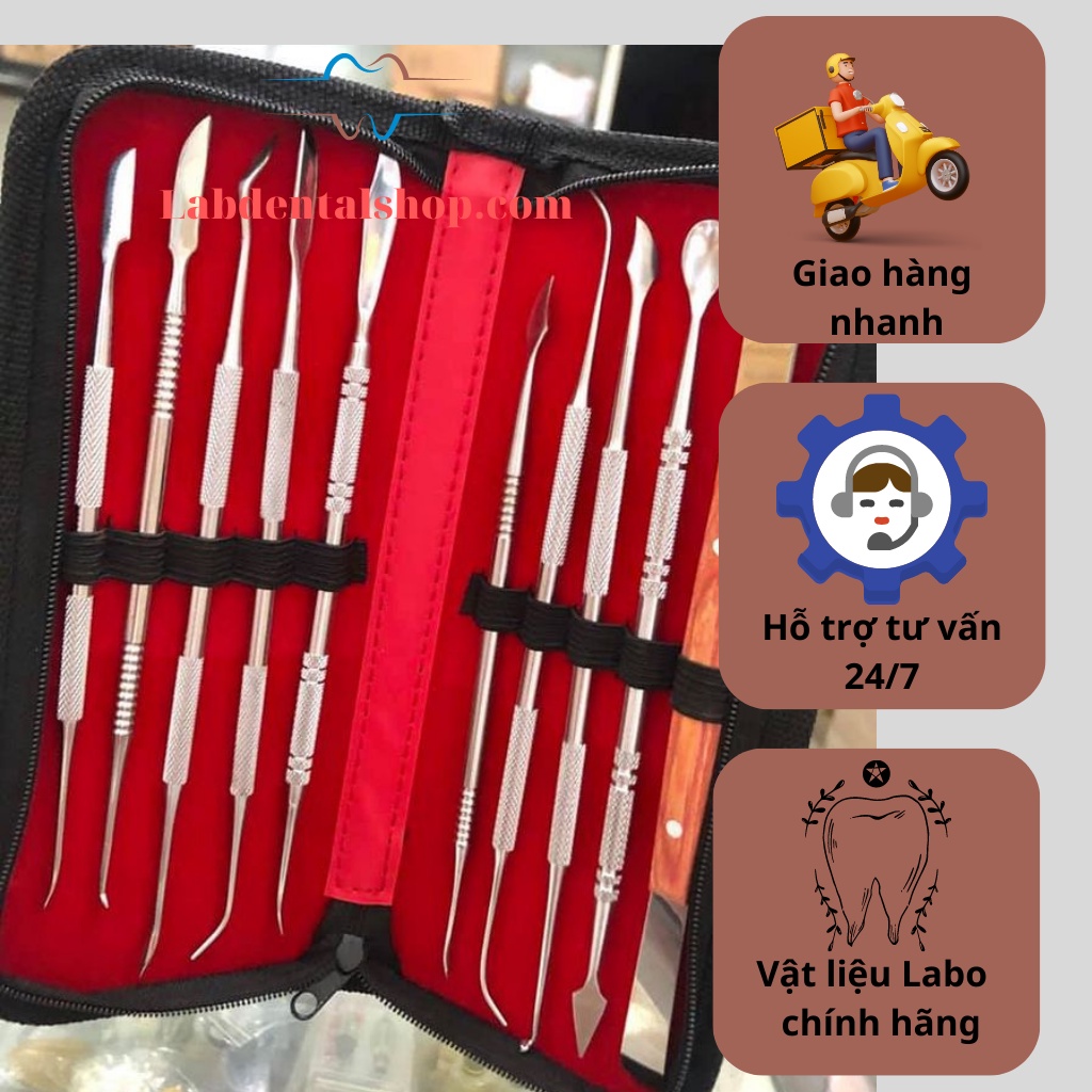 Bộ dao làm sáp LABDENTALSHOP sản phẩm tiện dụng đủ bộ làm sáp tiện dụng dành cho KTV Labo