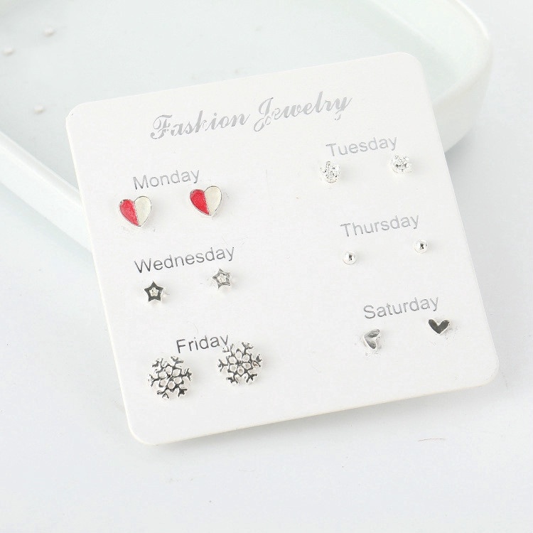 Bộ 12 Bông tai / Khuyên Tai Thời Trang Đơn Giản Tinh Tế Dùng Được Trong Một Tuần Thích Hợp Làm Quà Tặng