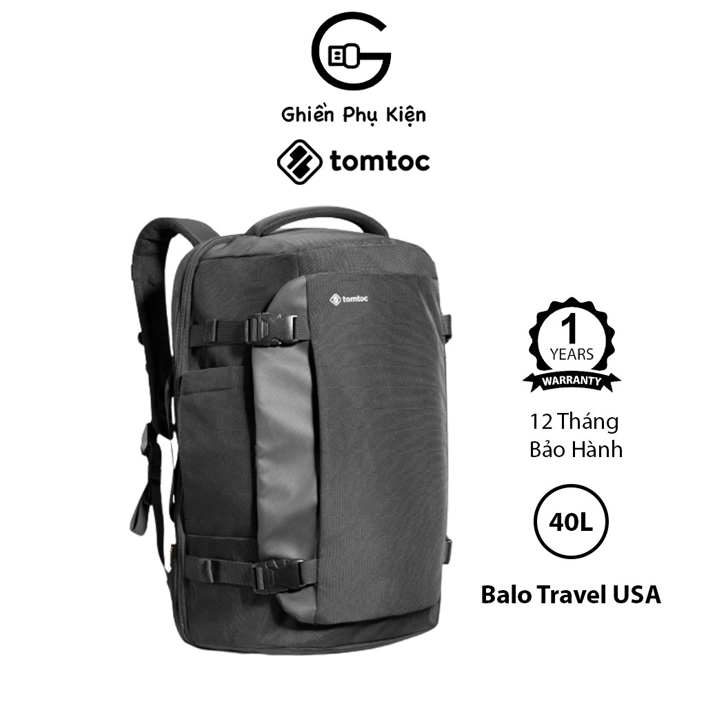 Balo Tomtoc USA 40L BackPack Travel Dành Cho Macbook 15/16inch - Hàng Chính Hãng
