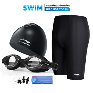 Combo Quần Bơi LI-NING Kèm Mũ Silicon Và Kính Bơi Quần Bơi Nam LINING Mũ Bơi LINING Kính Bơi LINING