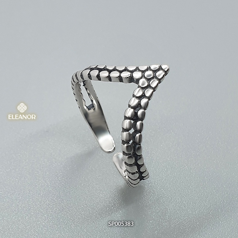 Nhẫn nữ hở bạc 925 Eleanor Accessories thiết kế dáng chữ V phong cách basic phụ kiện trang sức cá tính 5383