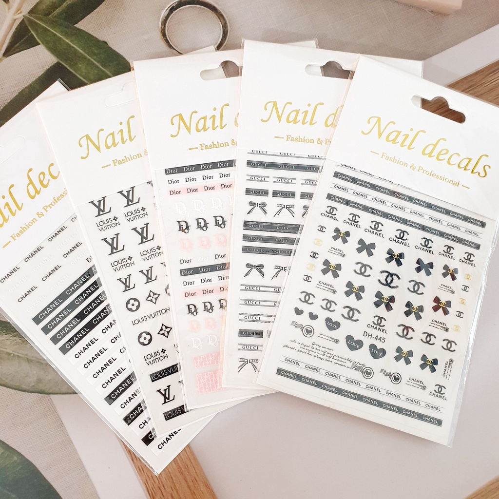 Nail Sticker Dán Móng Hình Dán Móng Tay 3D Mẫu Logo Thương Hiệu Jewelry