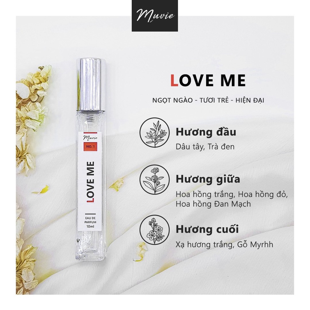 Nước hoa nữ thơm lâu MUVIE Love Me 10ml ngọt ngào, gợi cảm, hiện đại