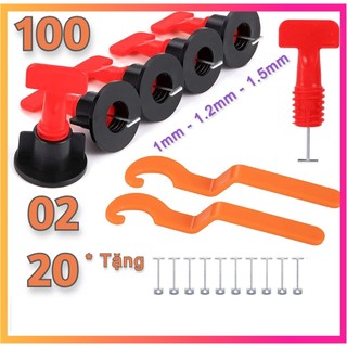 Ke Lát Gạch Tái Sử Dụng Dạng Vít Vặn 100 Chiếc Kèm 02 Cờ Lê Móc + Tặng 20 Đinh Vít - (Màu Ngẫu Nhiên)