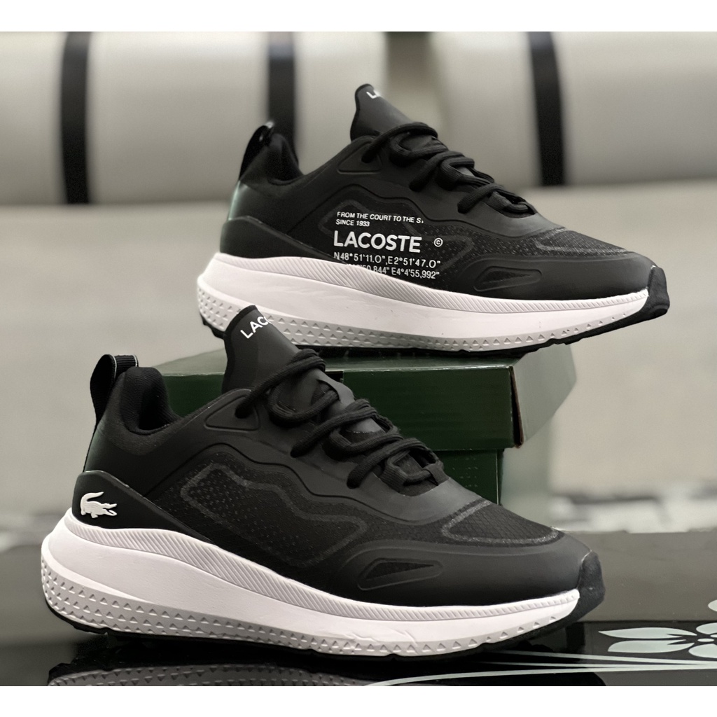 Giày Lacoste Chính Hãng Nữ Màu Đen Dòng Thể Thao Chạy Bộ Full Box