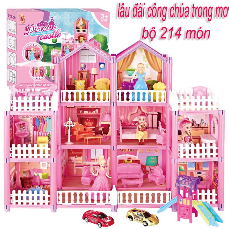 Đồ chơi nhà búp bê trẻ em, lắp ráp lâu đài công chúa ngoại cỡ, nhà búp bê Nhật Bản, món quà sinh nhật bé gái yêu thích