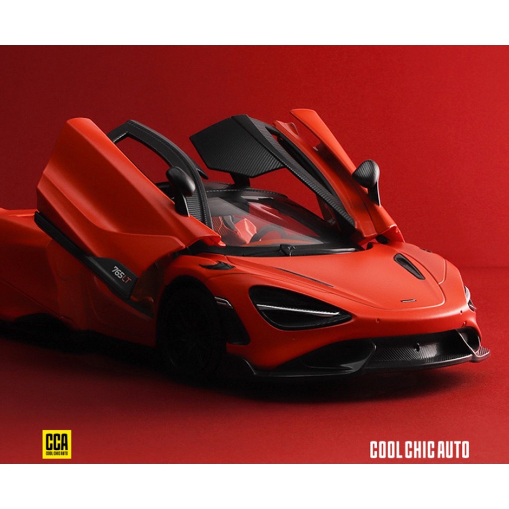 Xe mô hình sắt siêu xe Mclaren 765LT TẶNG KÈM BIỂN SỐ tỉ lệ 1:24 MSZ 3 màu