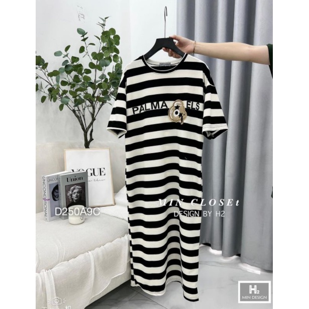 Đầm Cotton Mặc Nhà ,Đầm Thun Suông Hoạt Hình Form Rộng ,Váy Kẻ Tay Lỡ Form Suông Bầu Bì Bon Chen BEBEDOLL