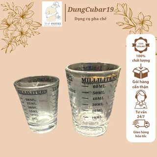 Cốc thủy tinh định lượng 30ml 60ml ly thủy tinh đong định lượng espresso dụng cụ pha chế
