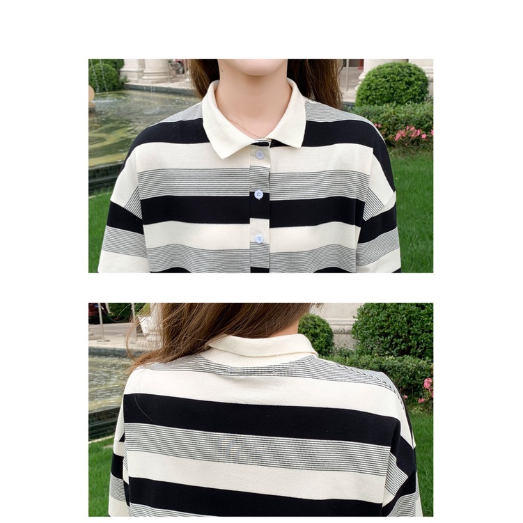 Váy Phông Kẻ Ngang Có Cổ Lịch Sự A2819