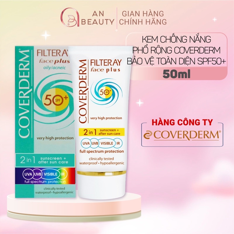 Kem Chống Nắng Phổ Rộng COVERDERM FILTERAY 2IN1 FACE PLUS SPF 50+