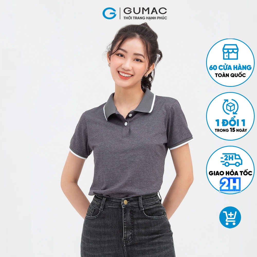 Áo polo nữ phối bo viền GUMAC ATB812