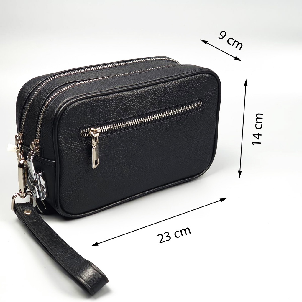 Clutch cầm tay da bò thật khóa số; Túi Golf nam da bò CL133LEA  - 100% da bò thật, BH 3 năm