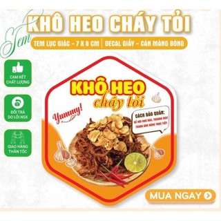 55 Tem lục giác 7*8cm các sản phẩm khô heo