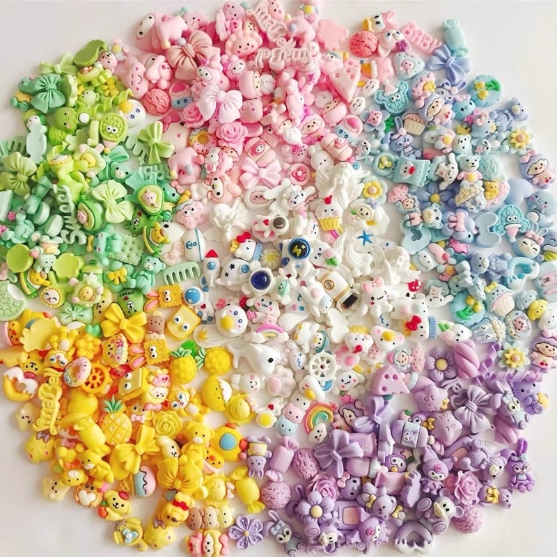 Combo 40 Sticker 3D Charm Nổi Có Sẵn Keo Dễ Thương Dán Bình Nước, Ly Nước, Kệ Đựng Bút