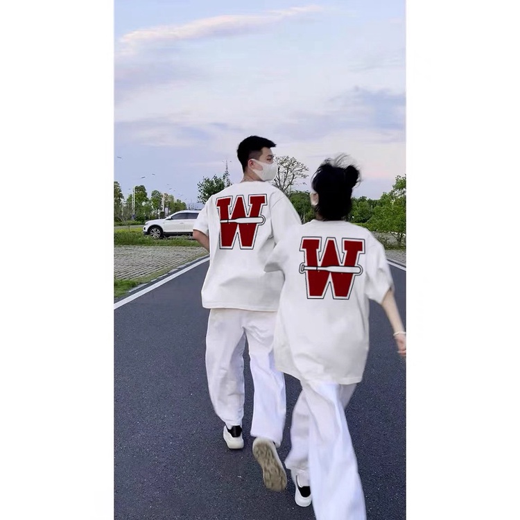 Áo đôi nam nữ, áo phông couple in hình W - AB Unisex Store - AB06