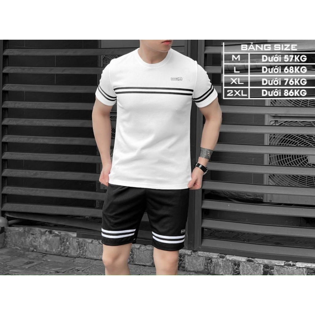 Bộ Thể thao nam,Co dãn thoải mái, thiết kế phối viền Sang trọng - B6