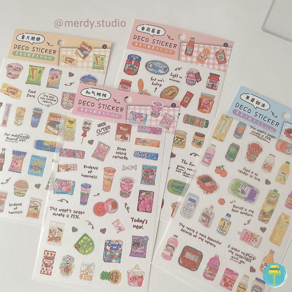 Sticker chủ đề Grocery Shopping dán trang trí journal