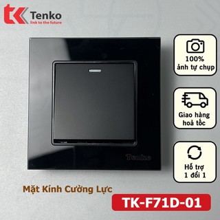 Công Tắc Âm Tường Mặt Kính Cường Lực Chống Va Đập,Chống Xước - Công Tắc Đơn 1 Chiều, 2 Chiều TK-F71D-01 Đen
