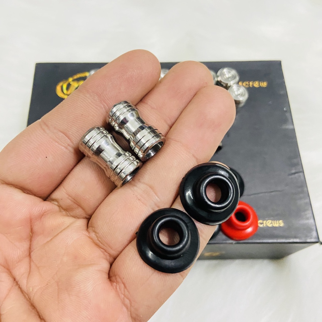 Nắp Van Vòi Inox Salaya, Cao Su Lót Vành Chống Trầy Gắn Được Cho Mọi Loại Xe Máy