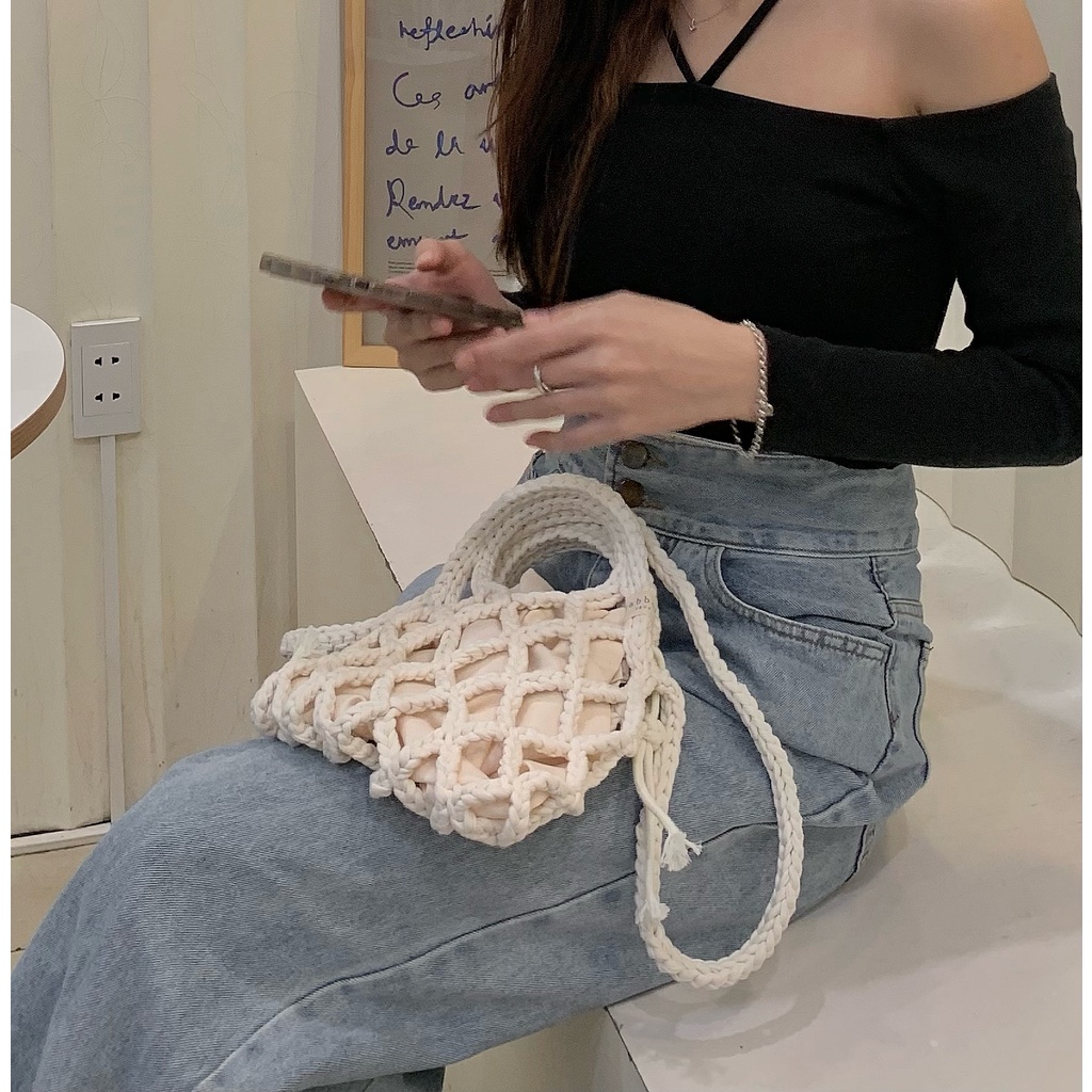 Túi đeo chéo, túi handmade Ollin - Tặng kèm 1 hoa cài handmade