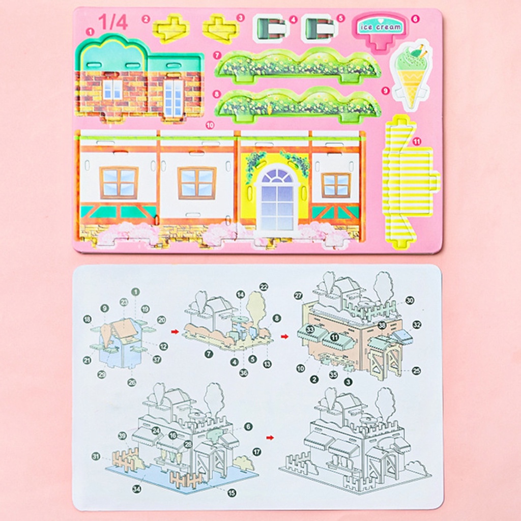 Đồ chơi giáo dục LAHOMIA lắp ghép mô hình 3D DIY làm quà tặng quà cho bé trai và bé gái