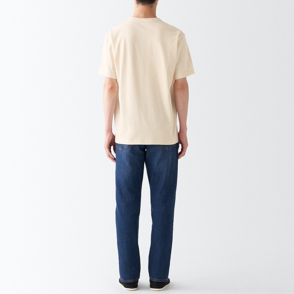 MUJI ÁO THUN VẢI JERSEY SỢI DÀY TAY NGẮN NAM