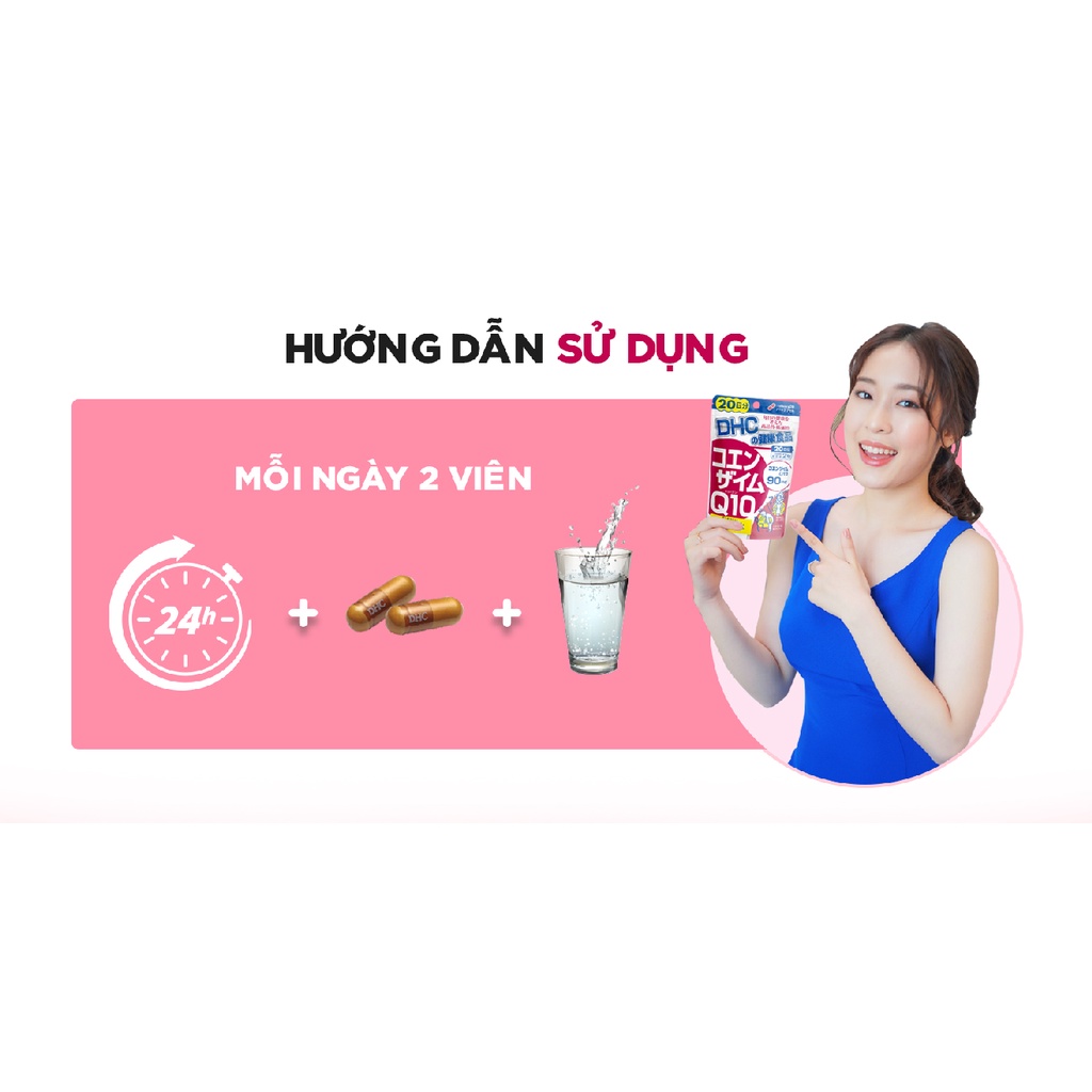 Viên uống DHC Coenzyme Q10 hỗ trợ giảm lão hóa da ngăn ngừa nếp nhăn 30 ngày