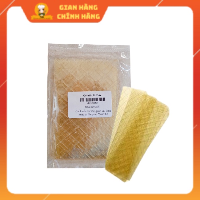 Gelatin dạng lá chính hãng Đức- gói 36gr 10 lá