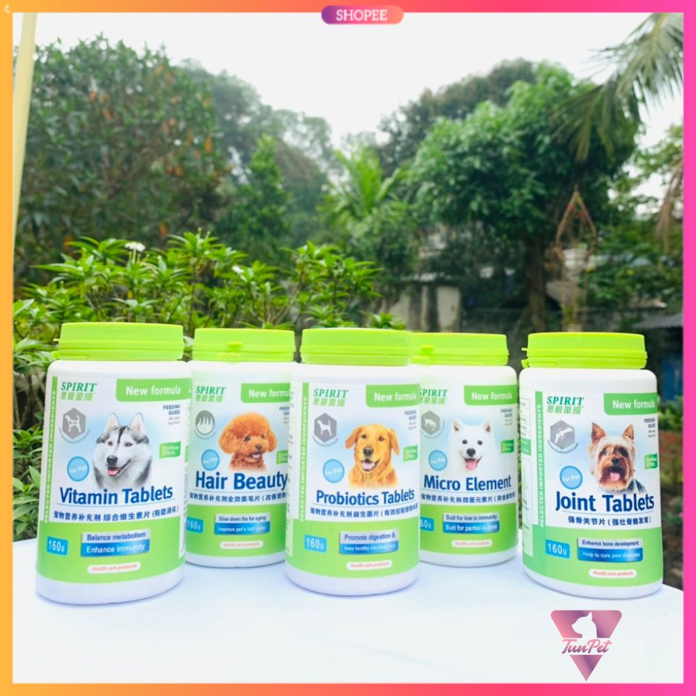 Viên Dinh Dưỡng Cho Chó Mèo - Hộp SPIRIT Giúp Đẹp Da, Đẹp Lông Bổ Sung Vitamin, Canxi, Khoáng,..
