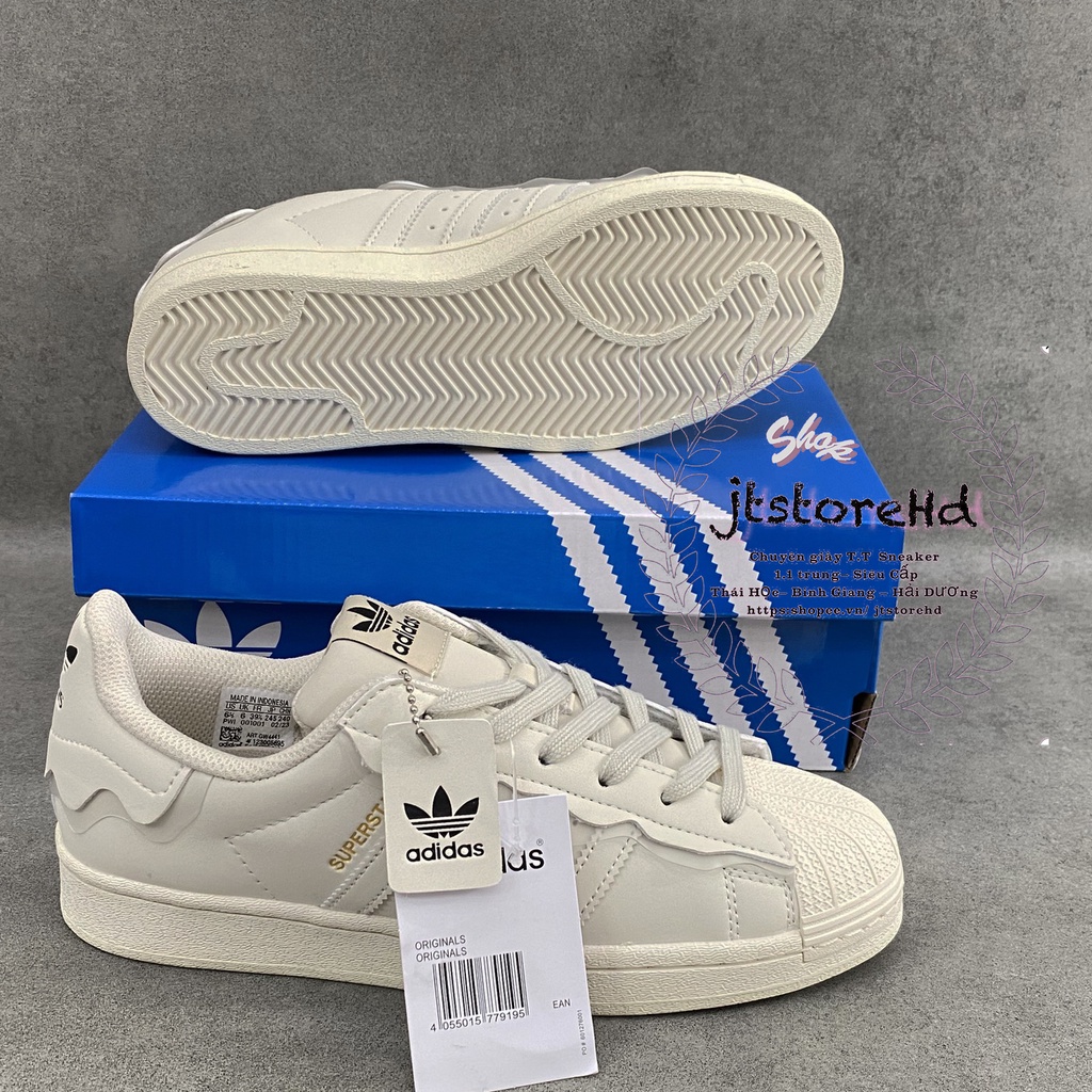 Giày Adidas superstar, Das Sò, Màu trắng bản S.C 2022 đẹp full box - bill giấy gói