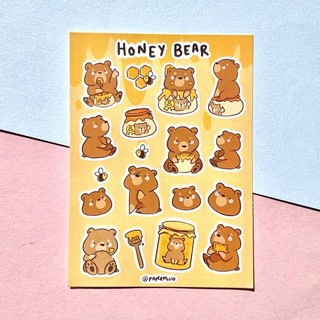 Tấm sticker Honey Bear Cute Animal dễ thương cute TooYoo BK20206