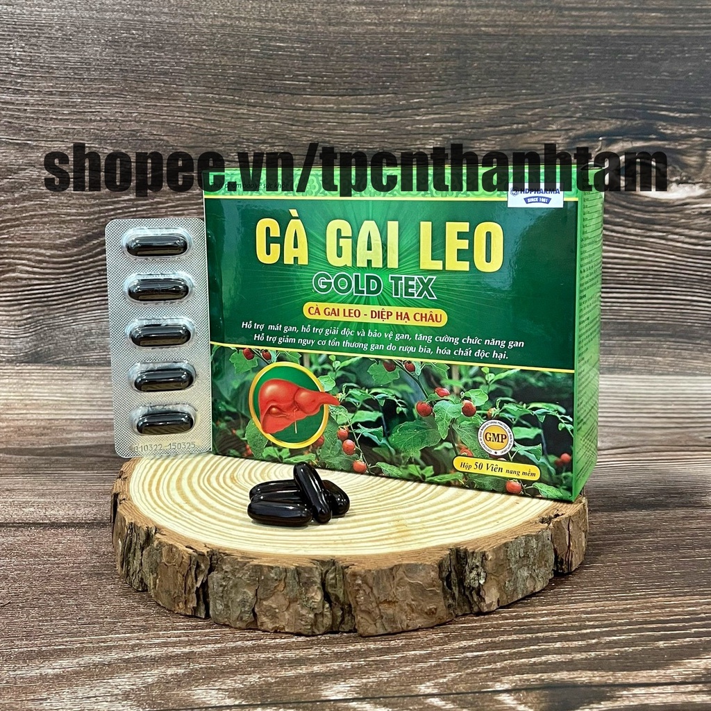 Bổ Gan Cà Gai Leo Goldtex Bảo Vệ Gan , Giải Độc Gan , Hạ Men Gan, Tăng Cường Chức Năng Gan - Hộp 50 Viên ( Vỉ )