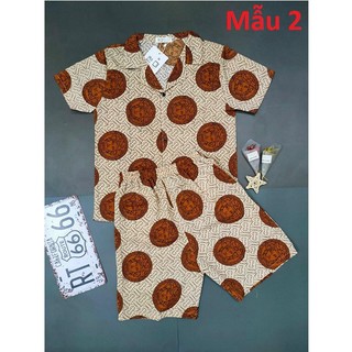Bộ Đồ Pijama Lụa, Bộ Đồ Ngủ Lụa Cộc Tay Họa Tiết Cực Đẹp