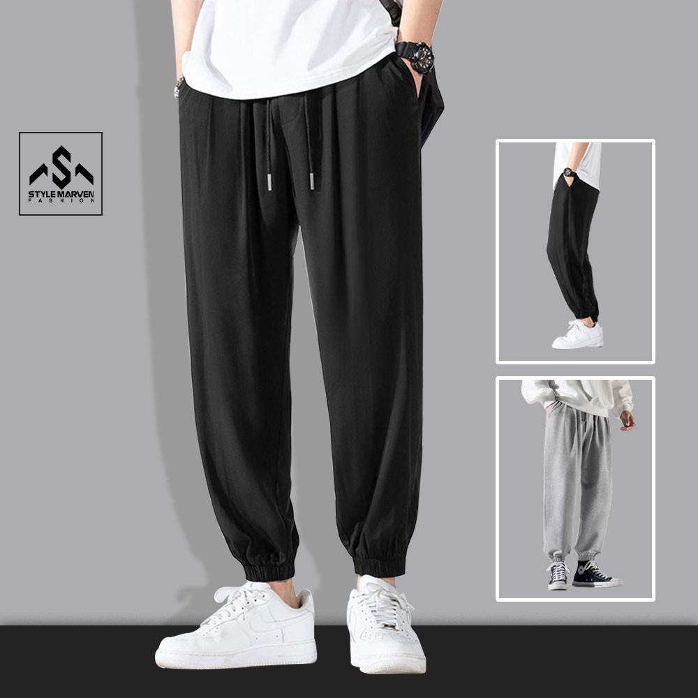 Quần jogger nỉ nam ống rộng bo chun gấu STYLE MARVEN vải thun da cá co giãn - QUAN SM002C