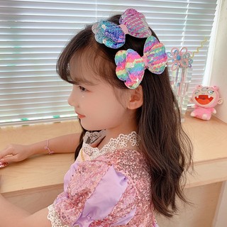 Kẹp Tóc Nơ Sequin Lấp Lánh Cho Bé Gái