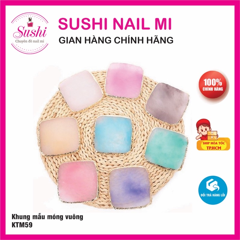 Khung trưng bày mẫu móng hình chiếc lá, vuông, tròn  - Khung trưng bày chụp mẫu nail - Sushi Nail Mi