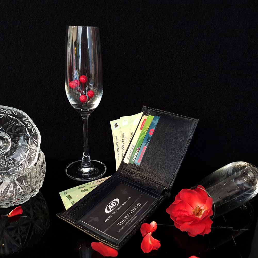 Bảo hành 3 năm - Quà tặng sinh nhật bạn trai - full túi hộp y hình - Ví da nam cao cấp loại 1
