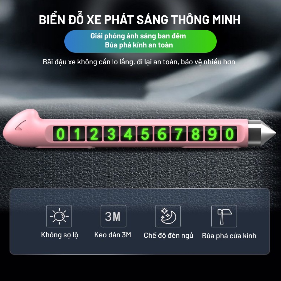 Bảng Số Điện Thoại Ô Tô, Tích Hợp Phá Kính Siêu Bền, Sonets.