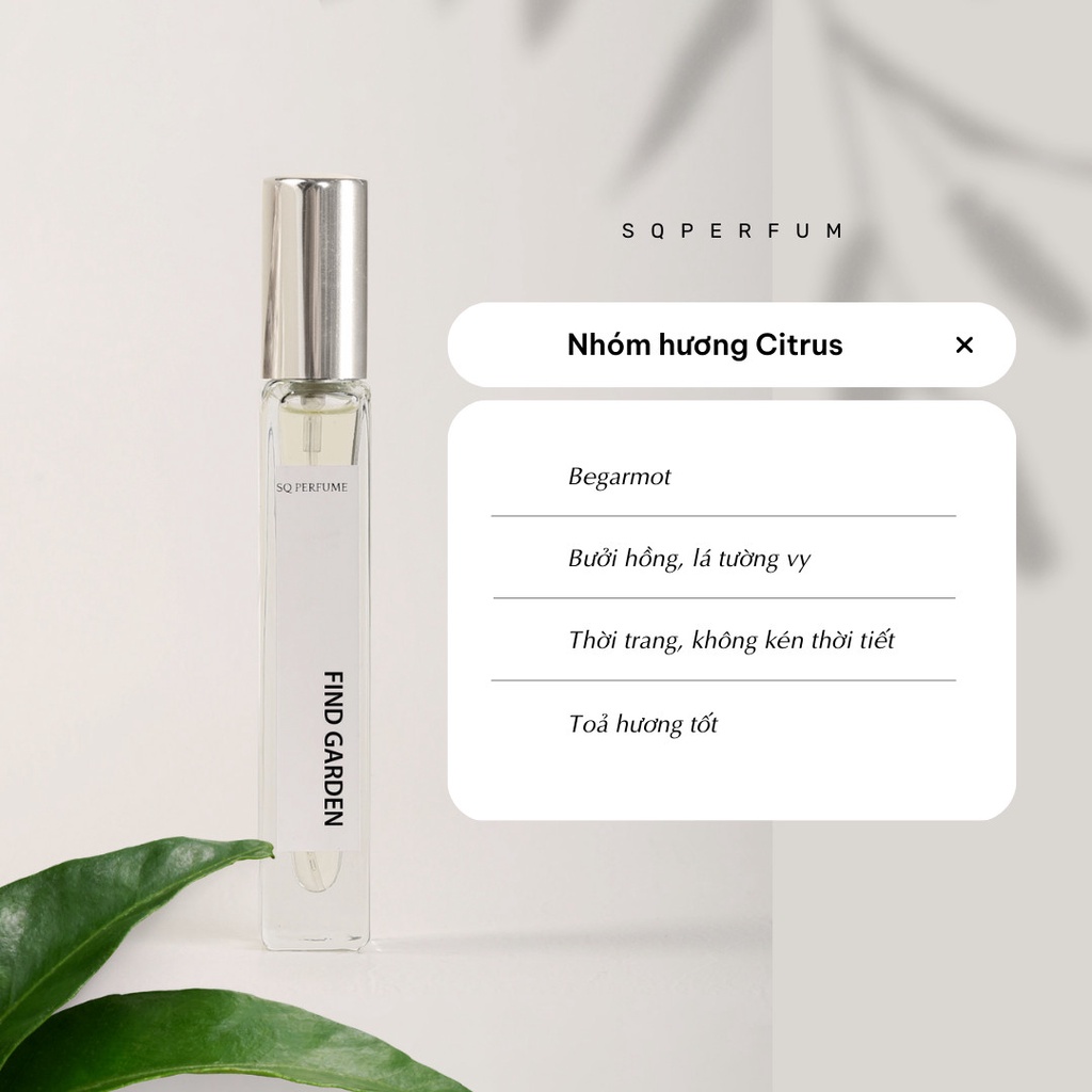 Nước hoa SQ perfume by Vuông find garden 10ml unisex tươi mát dễ chịu