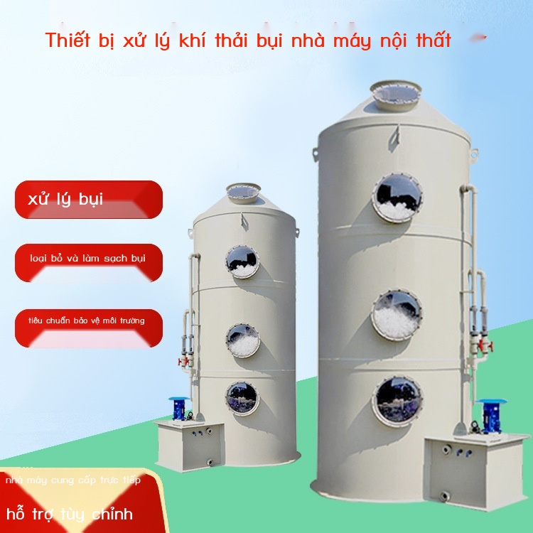 Các nhà sản xuất Quảng Đông trực tiếp cung cấp khối lượng không khí lớn tháp phun PP nội thất máy bụi thiết bị xử lý thả
