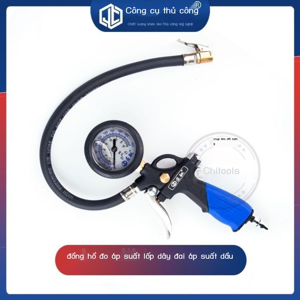 Ô tô xe máy xe điện đo áp suất lốp phong vũ biểu màn hình kỹ thuật số độ chính xác cao súng đo áp suất lốp súng bơm hơi