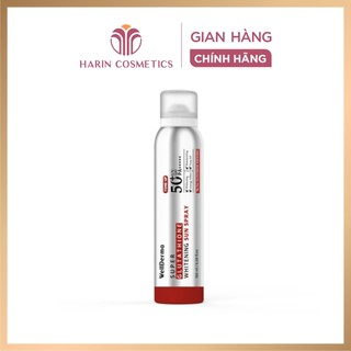 Xịt chống nắng Wellderma G PLus Cooling Sun Spray 180ml (mẫu mới) chống trôi, bảo vệ, làm dịu mát da Harin Cosmetics